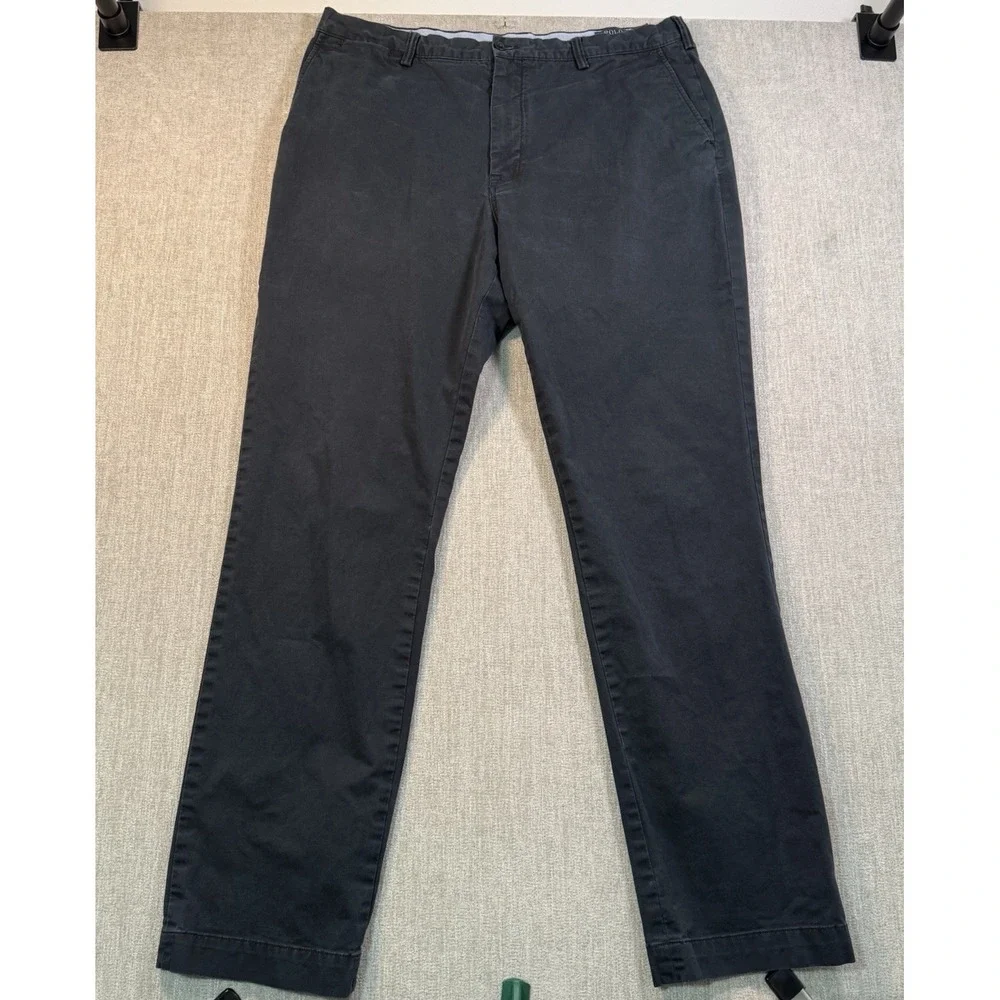 Polo Ralph Lauren Chino Pants Mens 40x36 Black Stretch Straight Fit Casual Pony